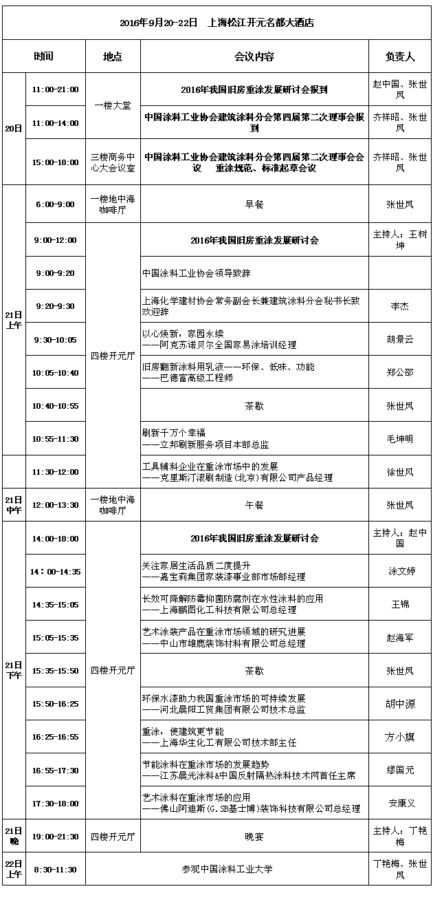 会议日程